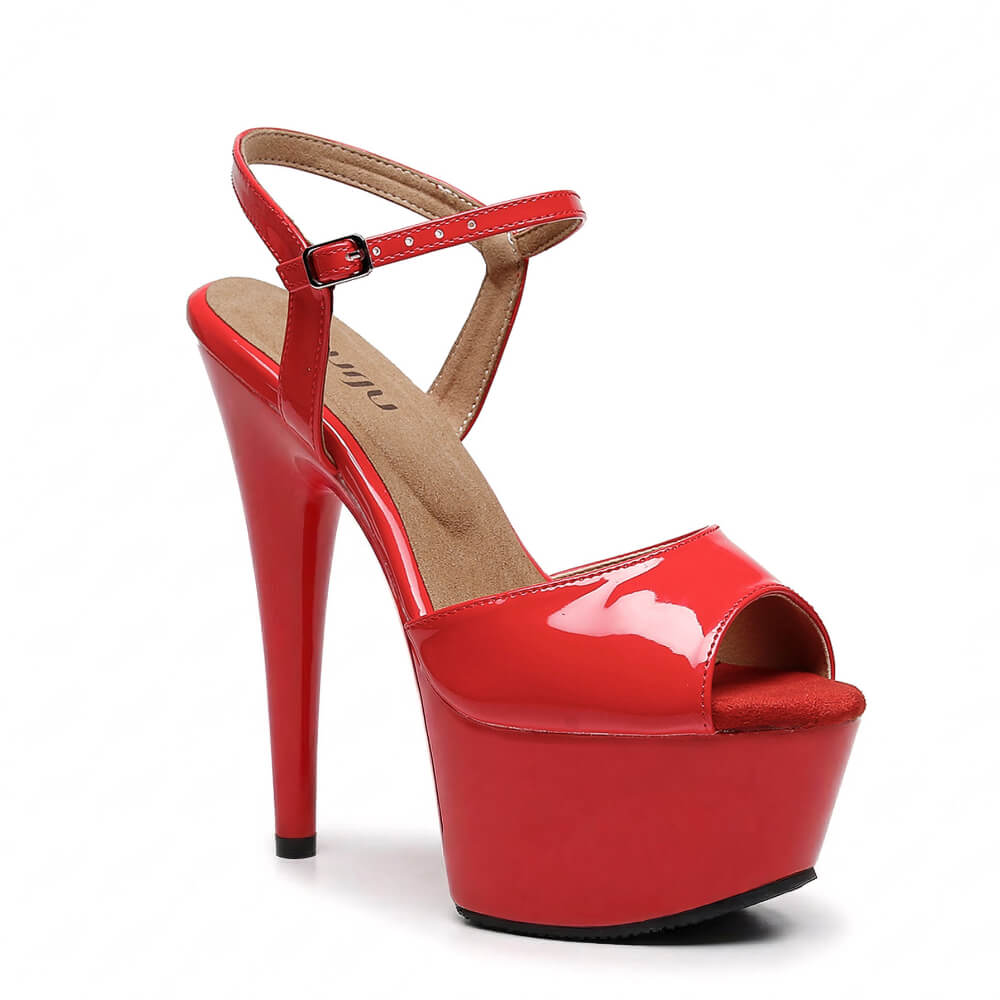 Tate - Red Vegan Patent - Street Sole