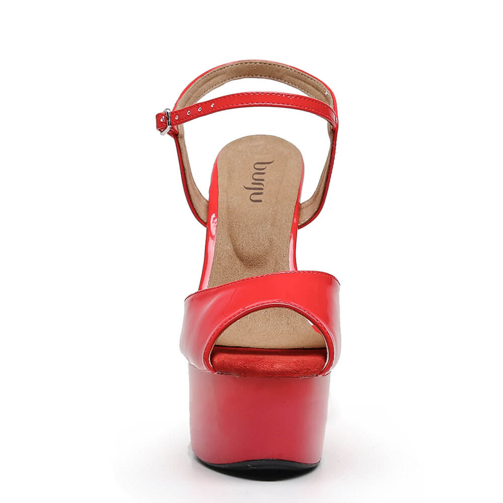 Tate - Red Vegan Patent - Street Sole