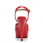 Tate - Red Vegan Patent - Street Sole