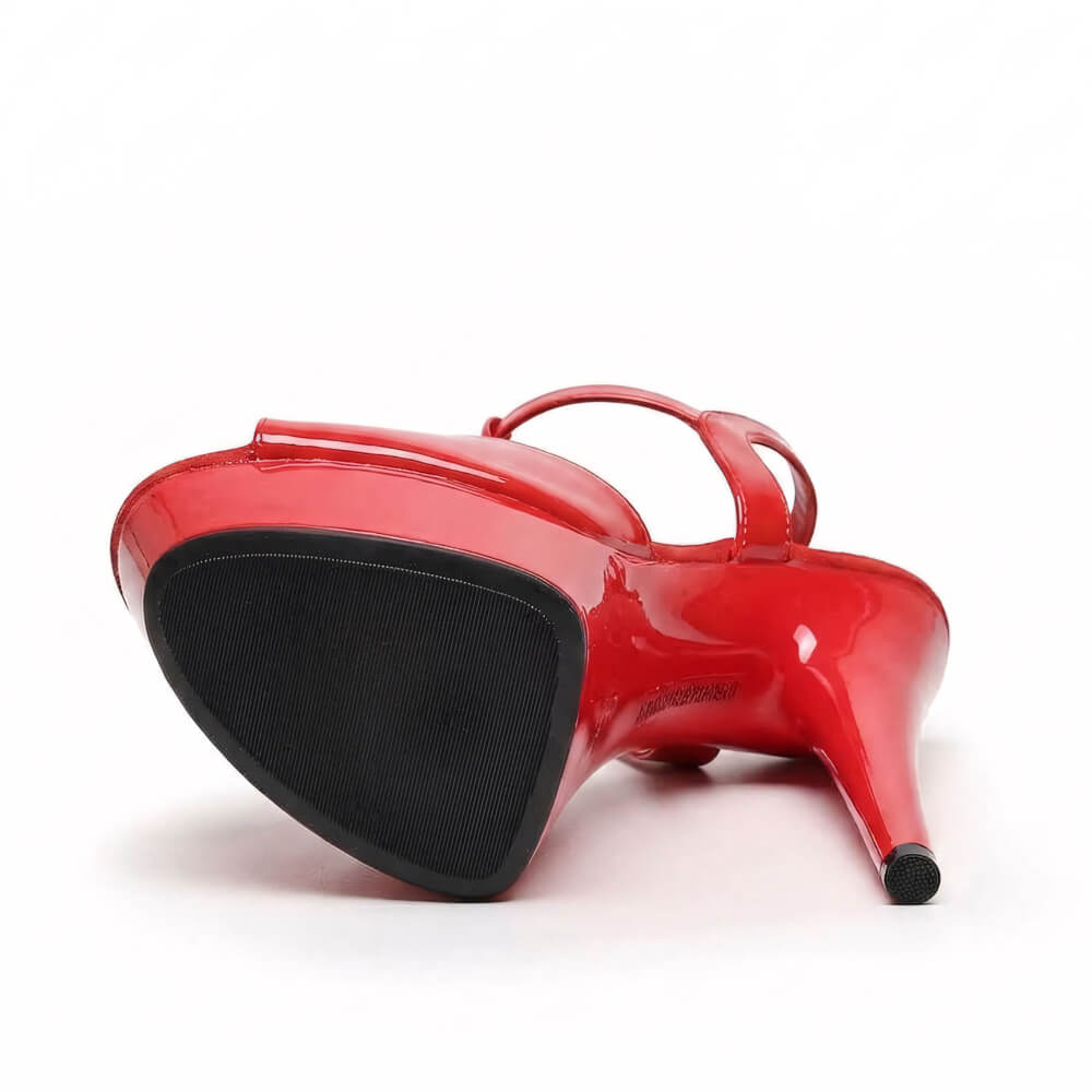 Tate - Red Vegan Patent - Street Sole