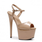 Tate - Dark Tan Wet Look - Street Sole