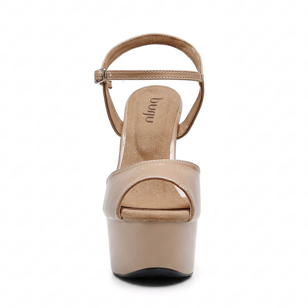 Tate - Dark Tan Wet Look - Street Sole