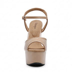 Tate - Dark Tan Wet Look - Street Sole