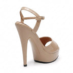 Tate - Dark Tan Wet Look - Street Sole