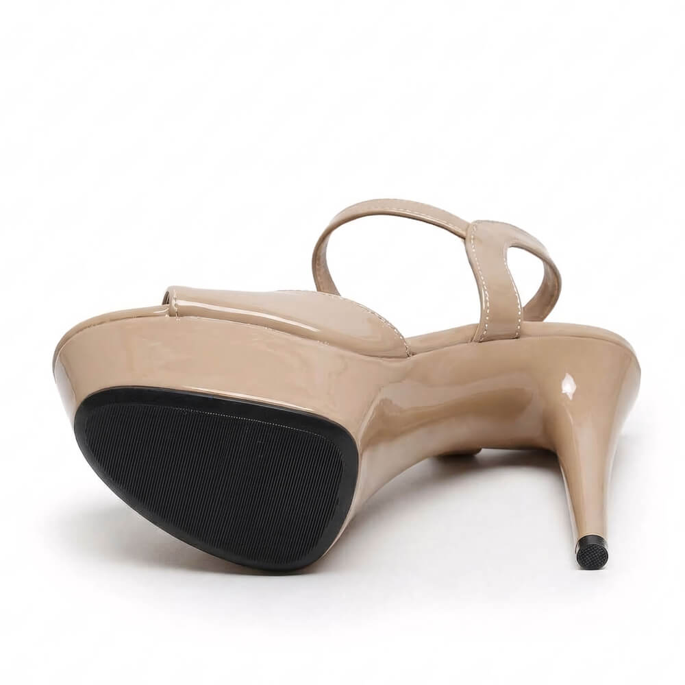 Tate - Dark Tan Wet Look - Street Sole