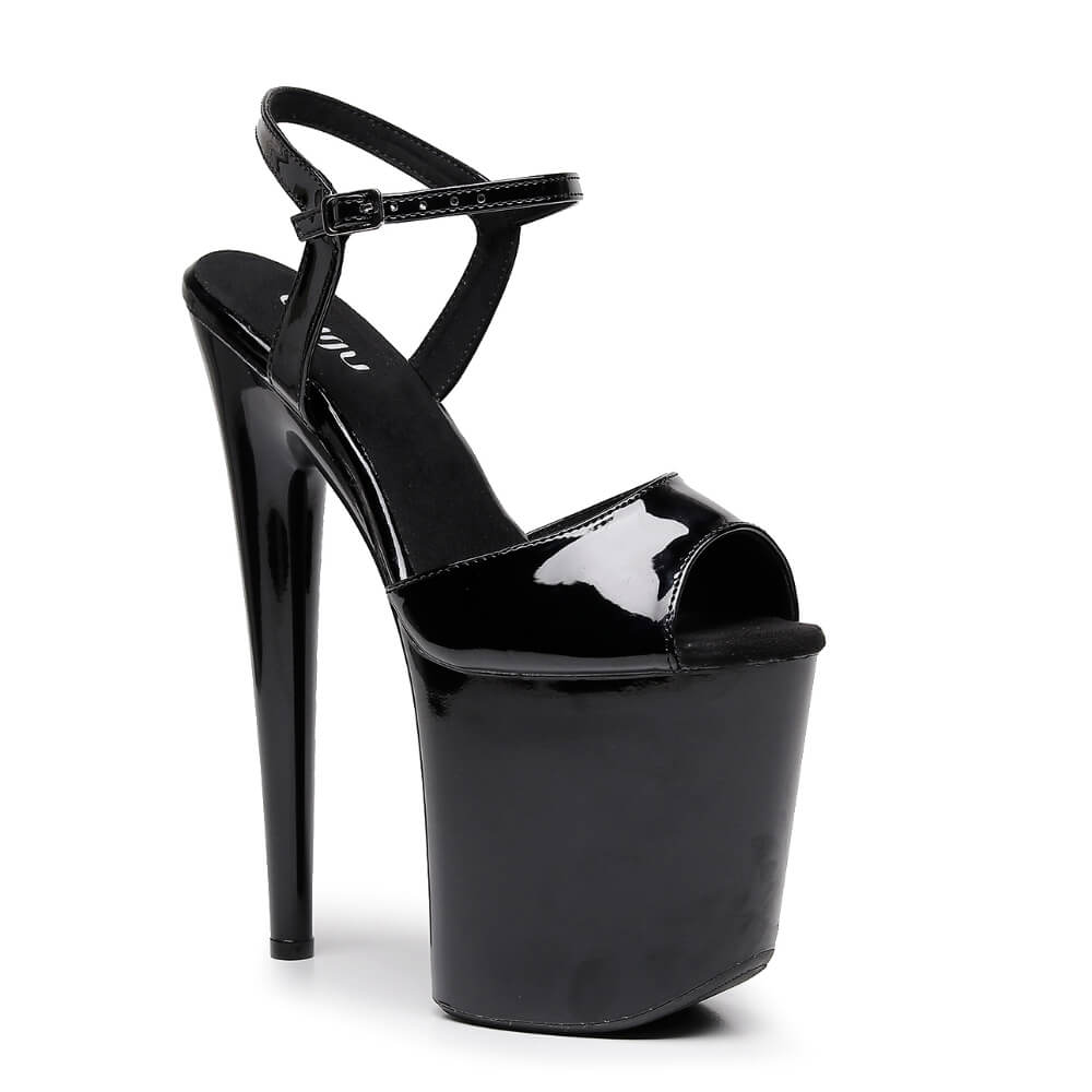 Tate - Black Wet Look - Street Sole