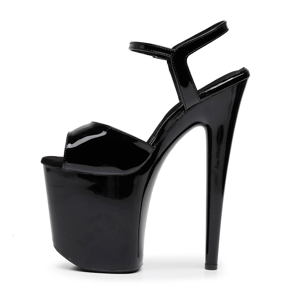 Tate - Black Wet Look - Street Sole