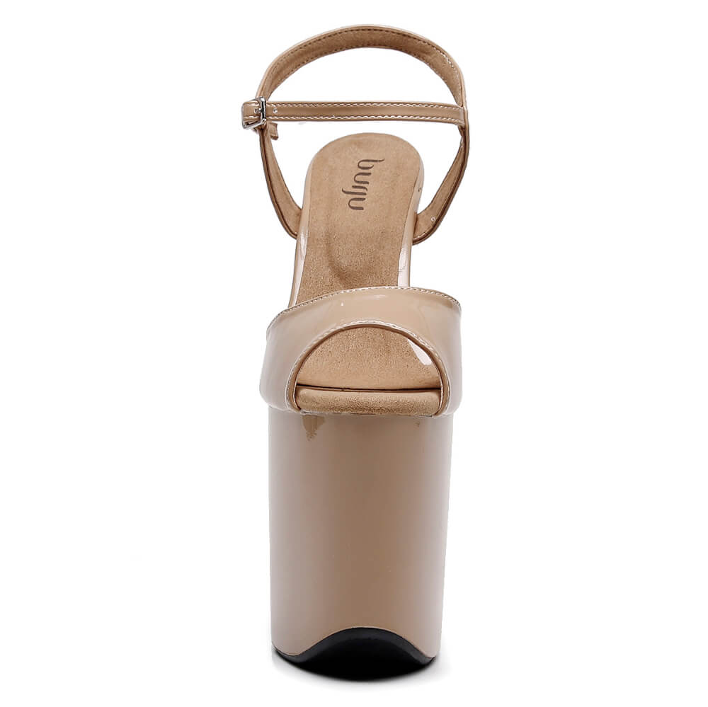 Tate - Dark Tan Wet Look - Street Sole