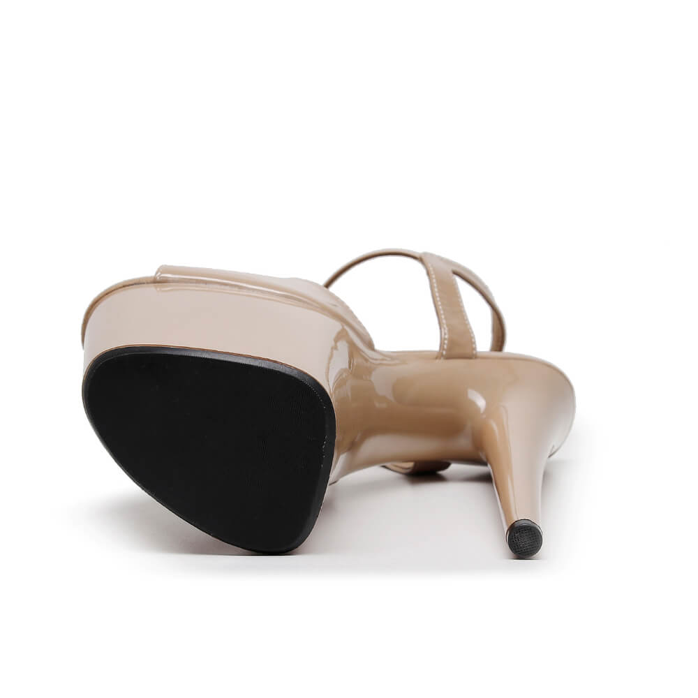 Tate - Dark Tan Wet Look - Street Sole