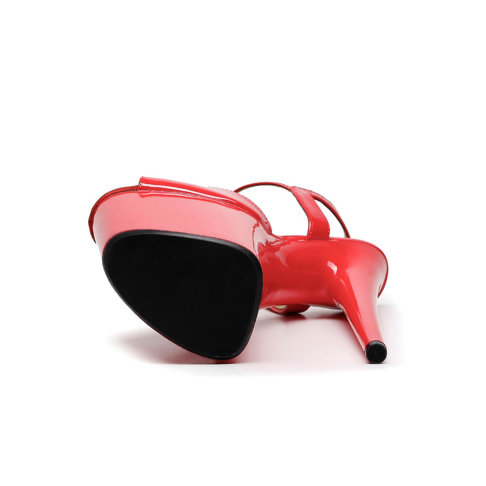 Tate - Red Vegan Patent - Street Sole