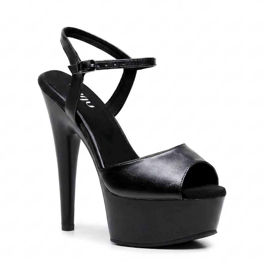 Tate - Black Vegan Leather - Street Sole
