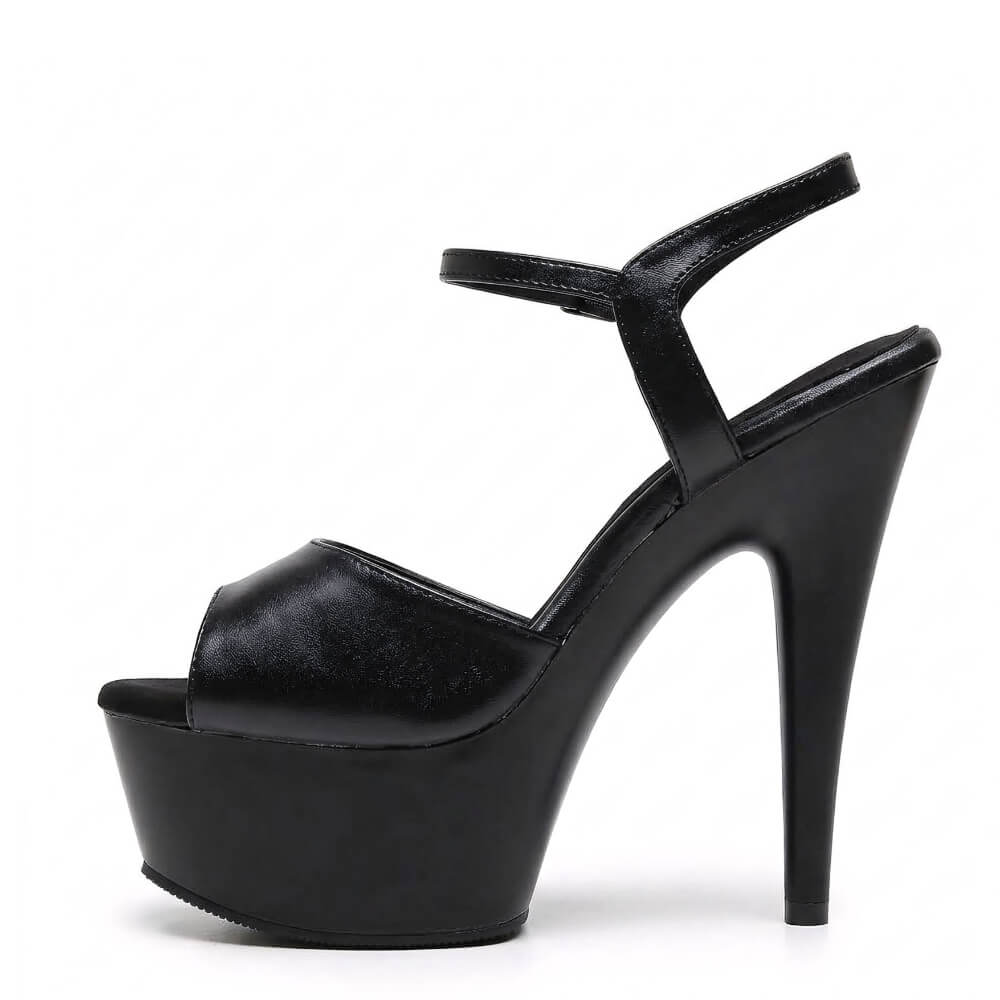 Tate - Black Vegan Leather - Street Sole