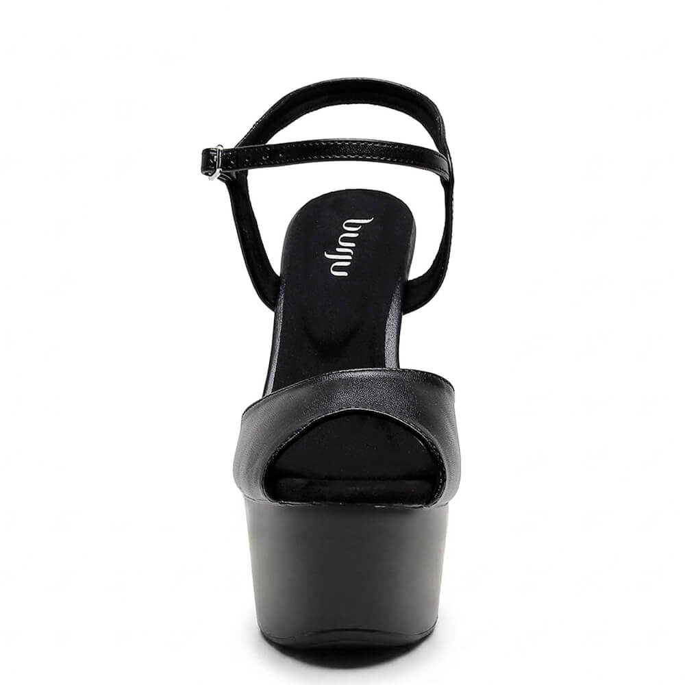 Tate - Black Vegan Leather - Street Sole