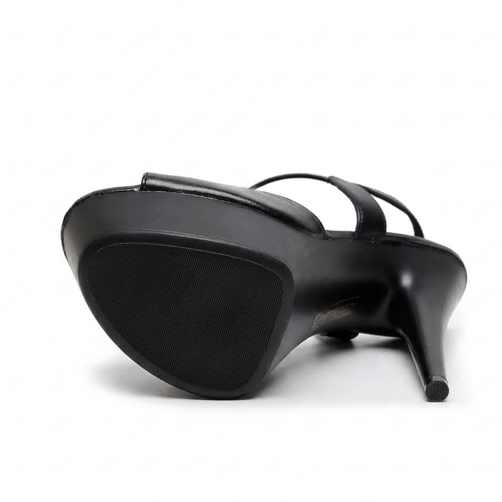 Tate - Black Vegan Leather - Street Sole