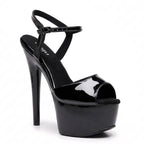 Tate - Black Wet Look - Street Sole