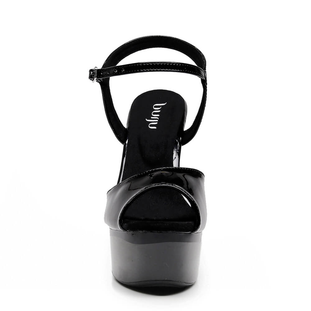 Tate - Black Wet Look - Street Sole