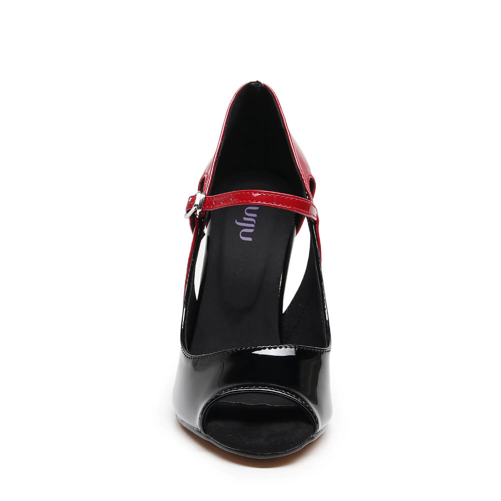 Tatti - Black and Burgundy Vegan Patent - Street Sole