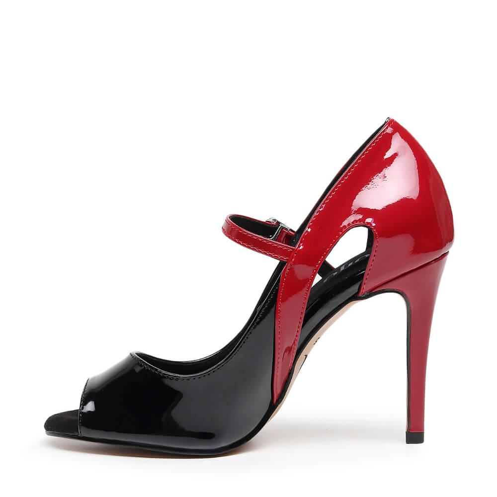 Tatti - Black and Burgundy Vegan Patent - Street Sole