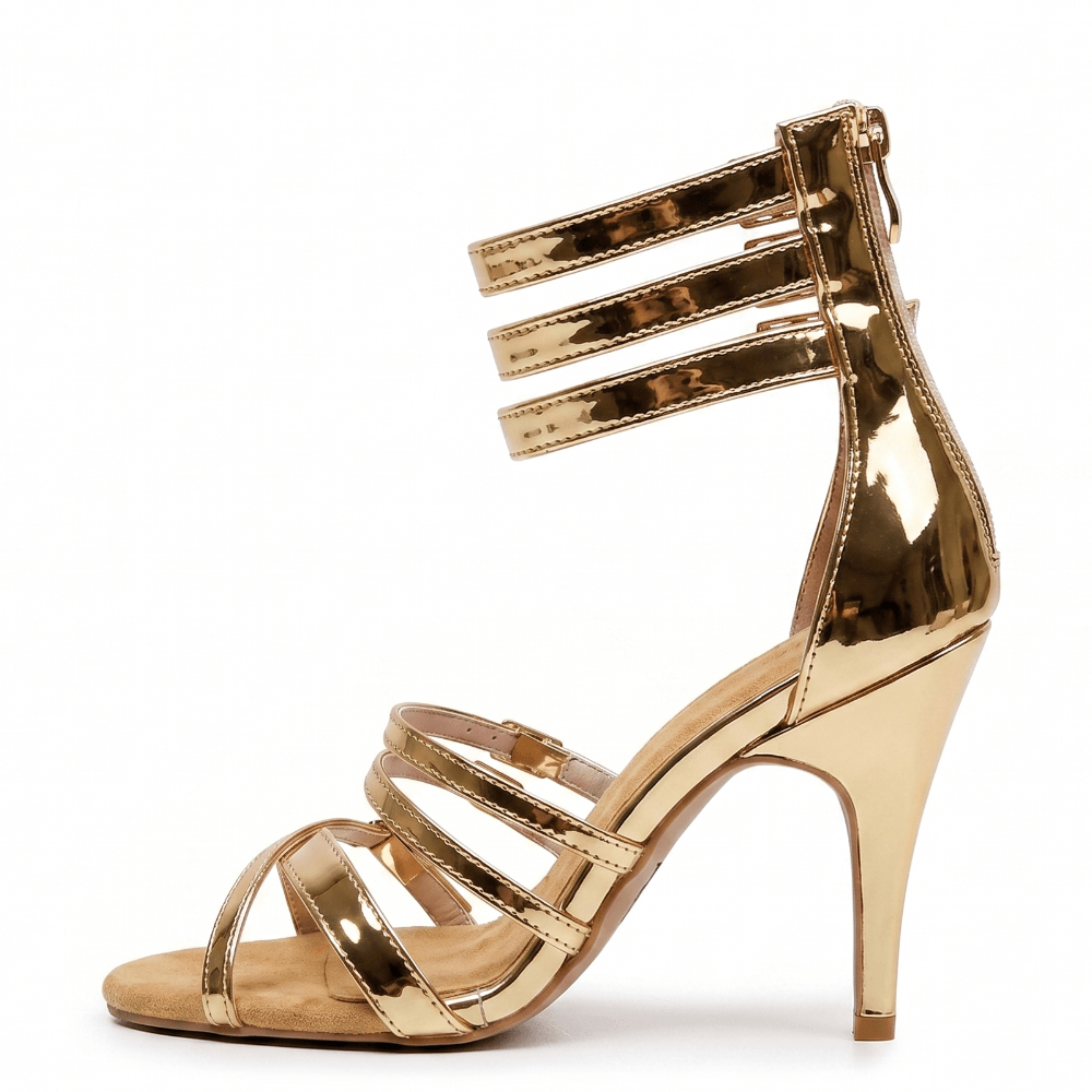 Teagan - Gold Shiny Vegan Leather - Street Sole