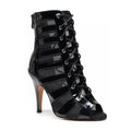 Tempest - Black Vegan Leather - Suede Sole - Dance Floor Only