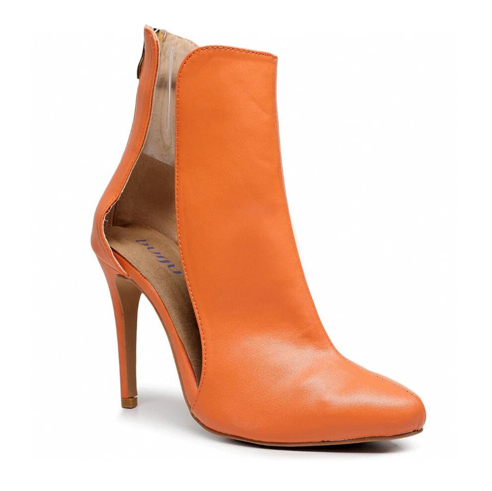 Thrive - Orange Vegan Leather - Suede Sole - Dance Floor Only