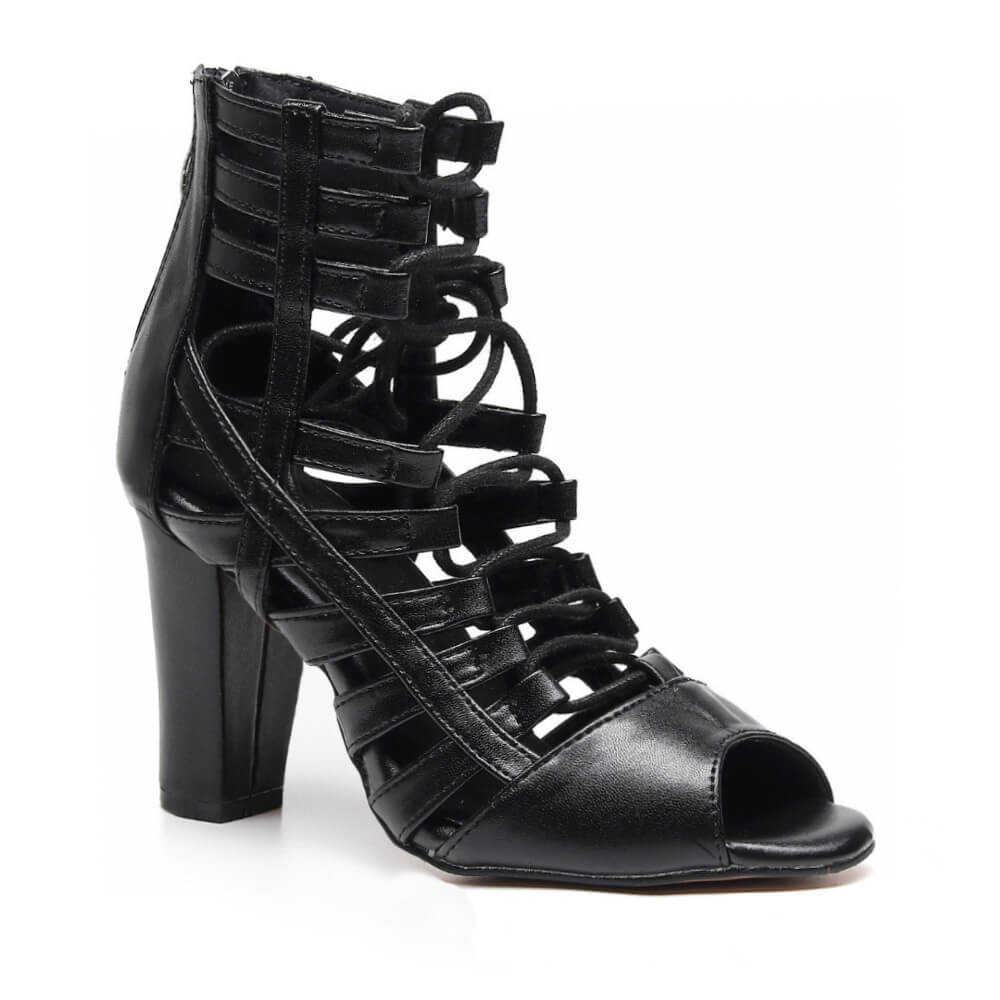 Tiyah Wide Fit - Black Vegan Leather - Street Sole