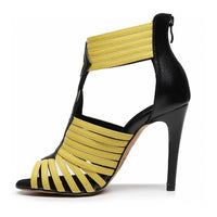 Tiyana - Black and Yellow Vegan Leather - Street Sole