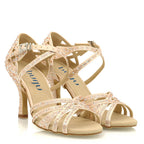 Valo - Satin de soie rose clair - Semelle en daim