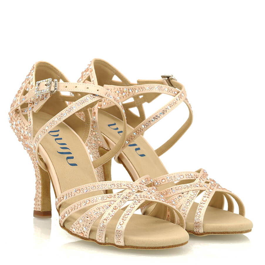 Valo - Light Pink Silk Satin - Suede Sole