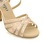 Valo - Satin de soie rose clair - Semelle en daim