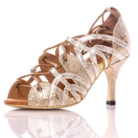 Vaneno - Light Tan Metallic Reptile - Suede Sole - Dance Floor Only