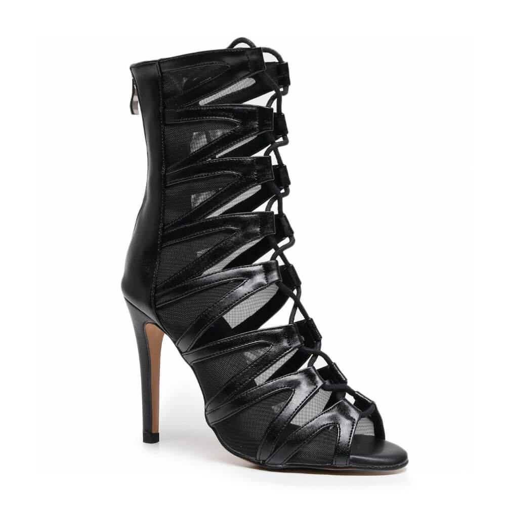 Vikky - Black Vegan Leather - Street Sole