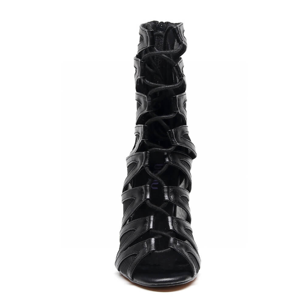 Vikky - Black Vegan Leather - Street Sole