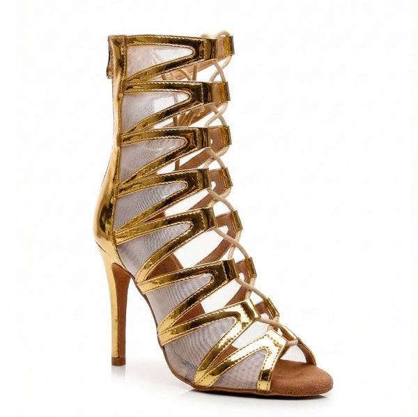 Vikky - Gold Shiny Vegan Leather - Street Sole