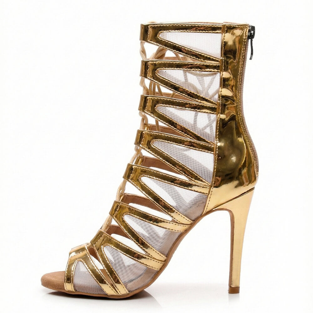 Vikky - Gold Shiny Vegan Leather - Street Sole