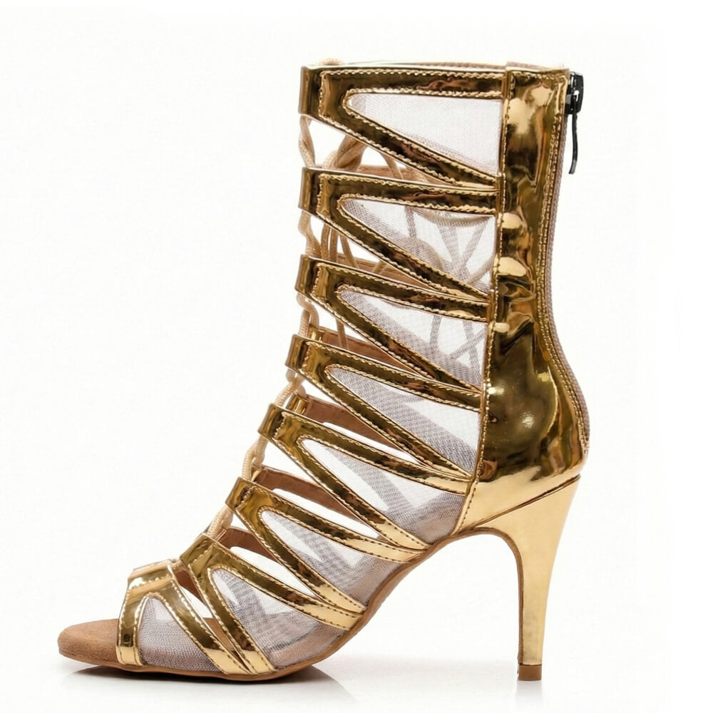 Vikky - Gold Shiny Vegan Leather - Street Sole