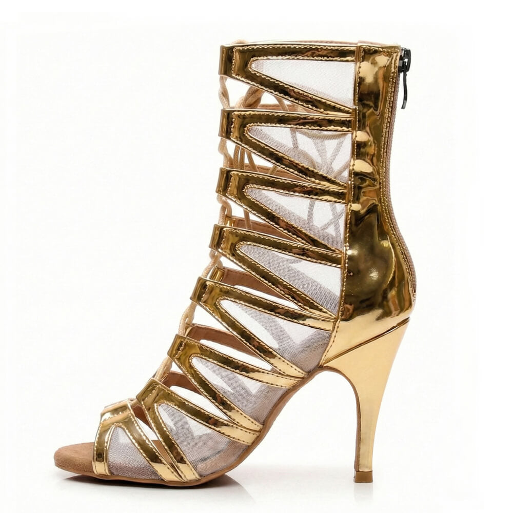 Vikky - Gold Shiny Vegan Leather - Street Sole
