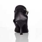 Jorjet - Black Satin - Suede Sole - Dance Floor Only
