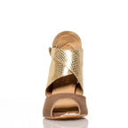 Jorjet - Medium Tan satin - Suede Sole - Dance Floor Only