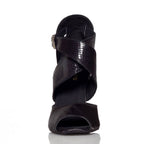 Jorjet - Black Satin - Suede Sole - Dance Floor Only