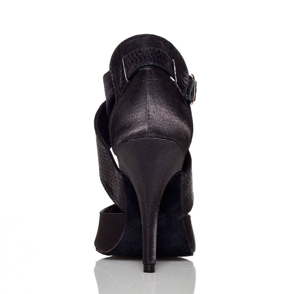 Jorjet - Black Satin - Suede Sole - Dance Floor Only