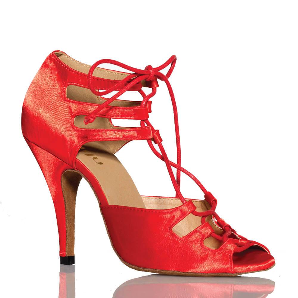 Alemana - Red Satin - Suede Sole - Dance Floor Only