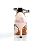 Arlette - Light Tan Satin - Suede Sole - Dance Floor Only