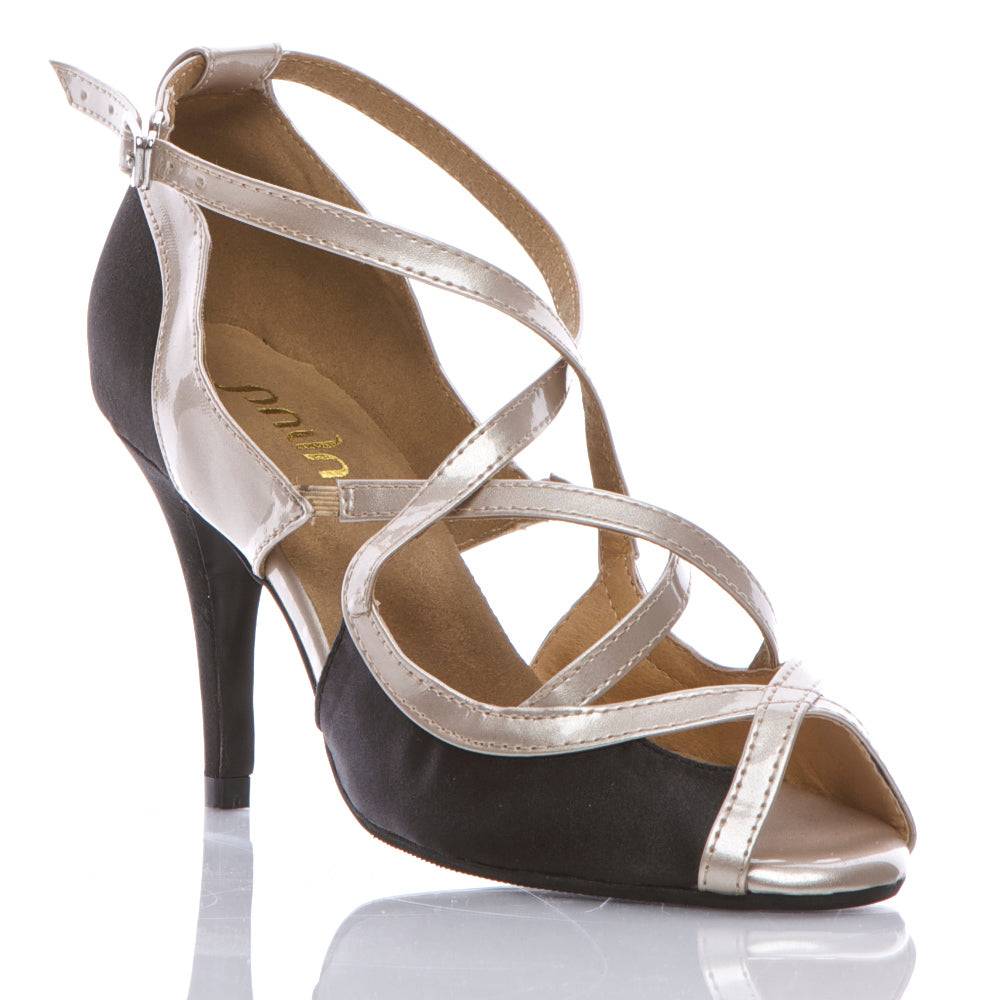 Arlette - Black Satin - Street Sole