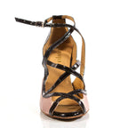 Arlette - Light Tan Satin - Suede Sole - Dance Floor Only