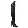 Whitneyy - Black Vegan Stretch Leather - Street Sole - Thigh Variant Zero