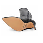 Whitneyy - Black Vegan Stretch Leather - Street Sole - Thigh Variant Zero