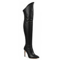 Whitneyy - Black Vegan Stretch Leather - Street Sole - Thigh Variant One