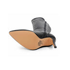 Whitneyy - Black Vegan Stretch Leather - Street Sole - Thigh Variant Two