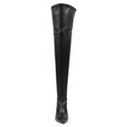 Whitneyy - Black Vegan Stretch Leather - Street Sole - Thigh Variant Four